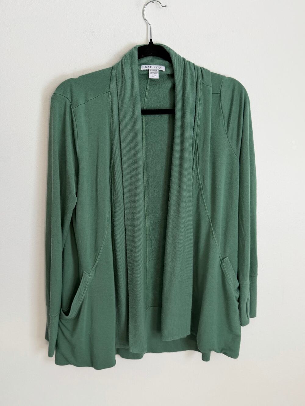 Athleta Green Open Front Cardigan size MP